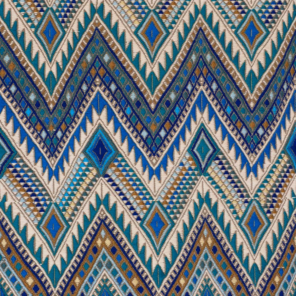 Schumacher 79240 Coyolate Hand Woven Brocade Ocean fabric swatch