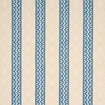 Schumacher 87450 CrèMe Anglaise English Cream/Denim Blue fabric swatch