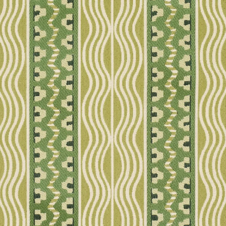 Schumacher 87452 CrèMe Anglaise Juniper Green fabric swatch