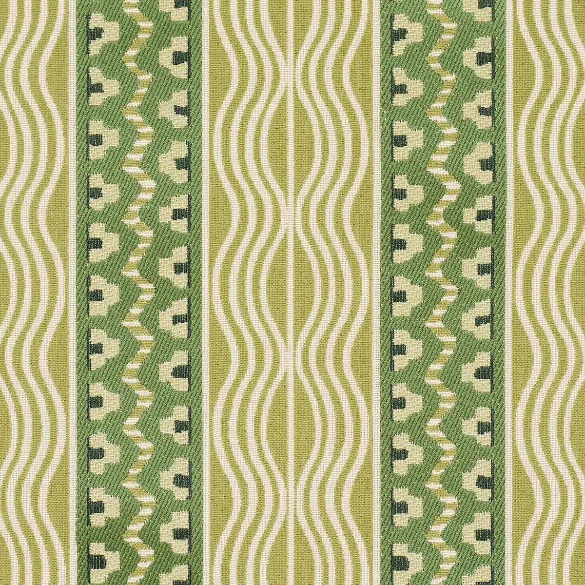 Schumacher 87452 CrèMe Anglaise Juniper Green fabric swatch