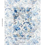 Schumacher 1314003 Cranley Garden Blue fabric swatch