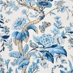 Schumacher 1314003 Cranley Garden Blue fabric swatch