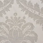 Schumacher 75150 Crawford Damask Platinum fabric swatch