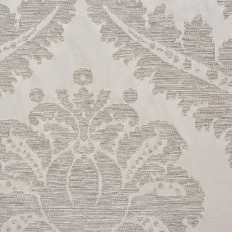 Schumacher 75150 Crawford Damask Platinum fabric swatch
