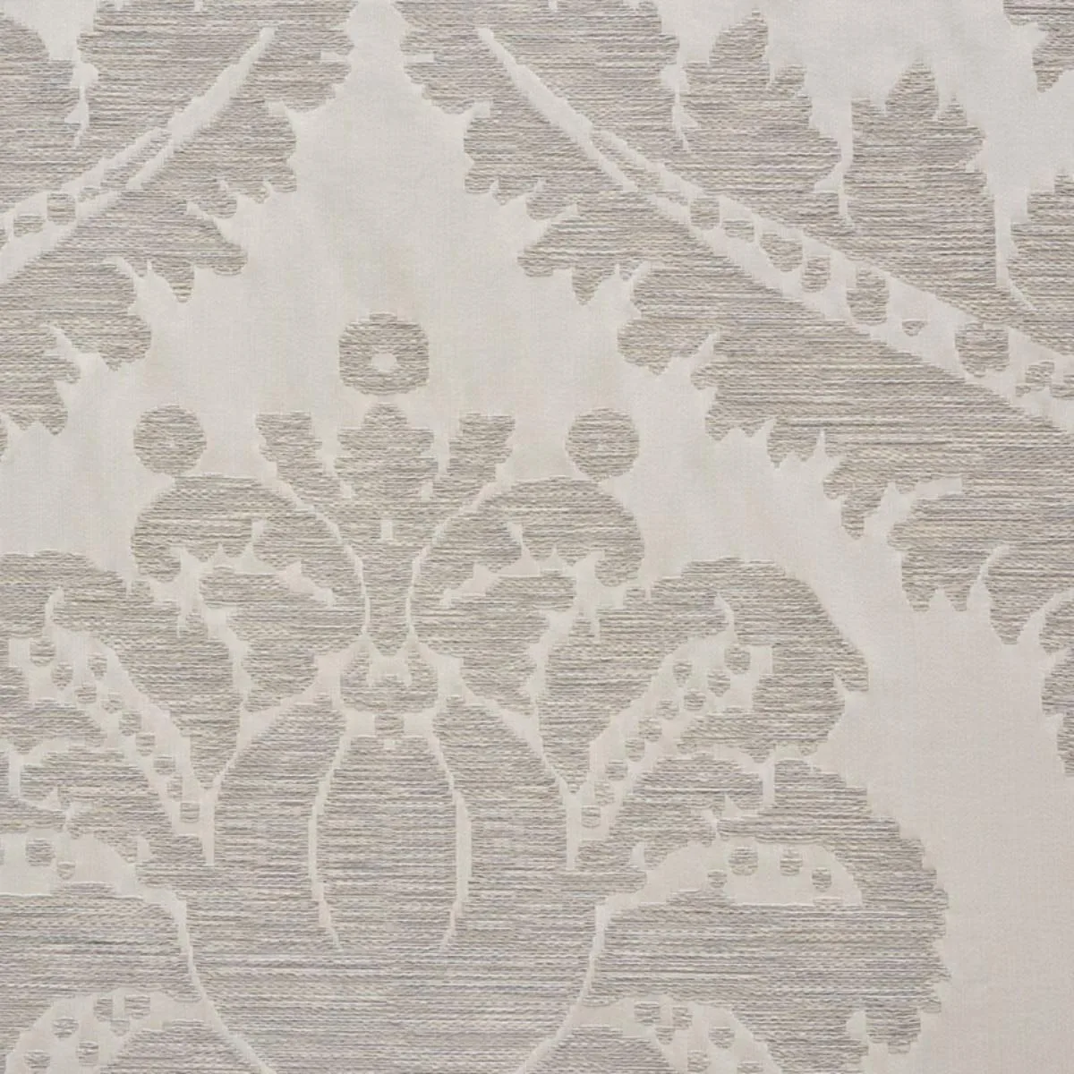 Schumacher 75150 Crawford Damask Platinum fabric swatch