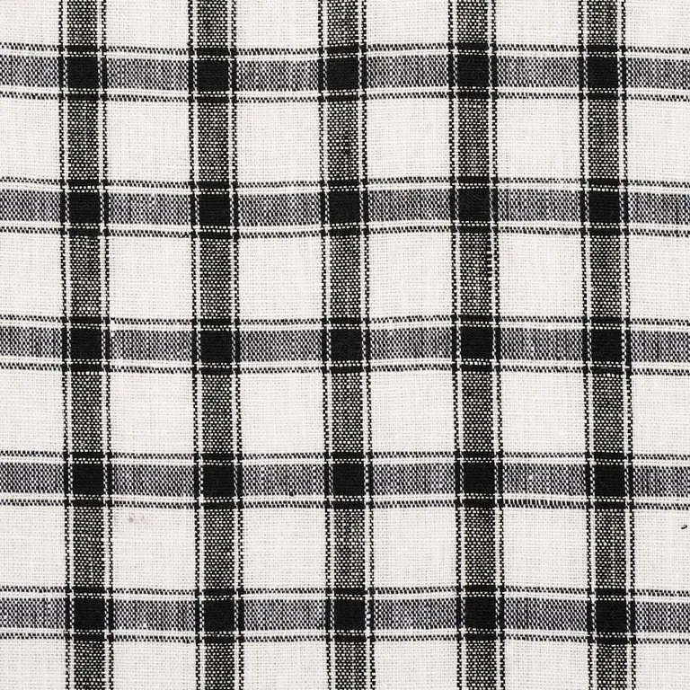 Schumacher 81452 Crawford Linen Check Basalt fabric swatch