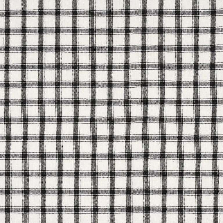 Schumacher 81452 Crawford Linen Check Basalt fabric swatch