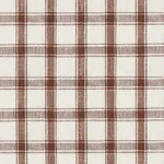Schumacher 81455 Crawford Linen Check Brown fabric swatch
