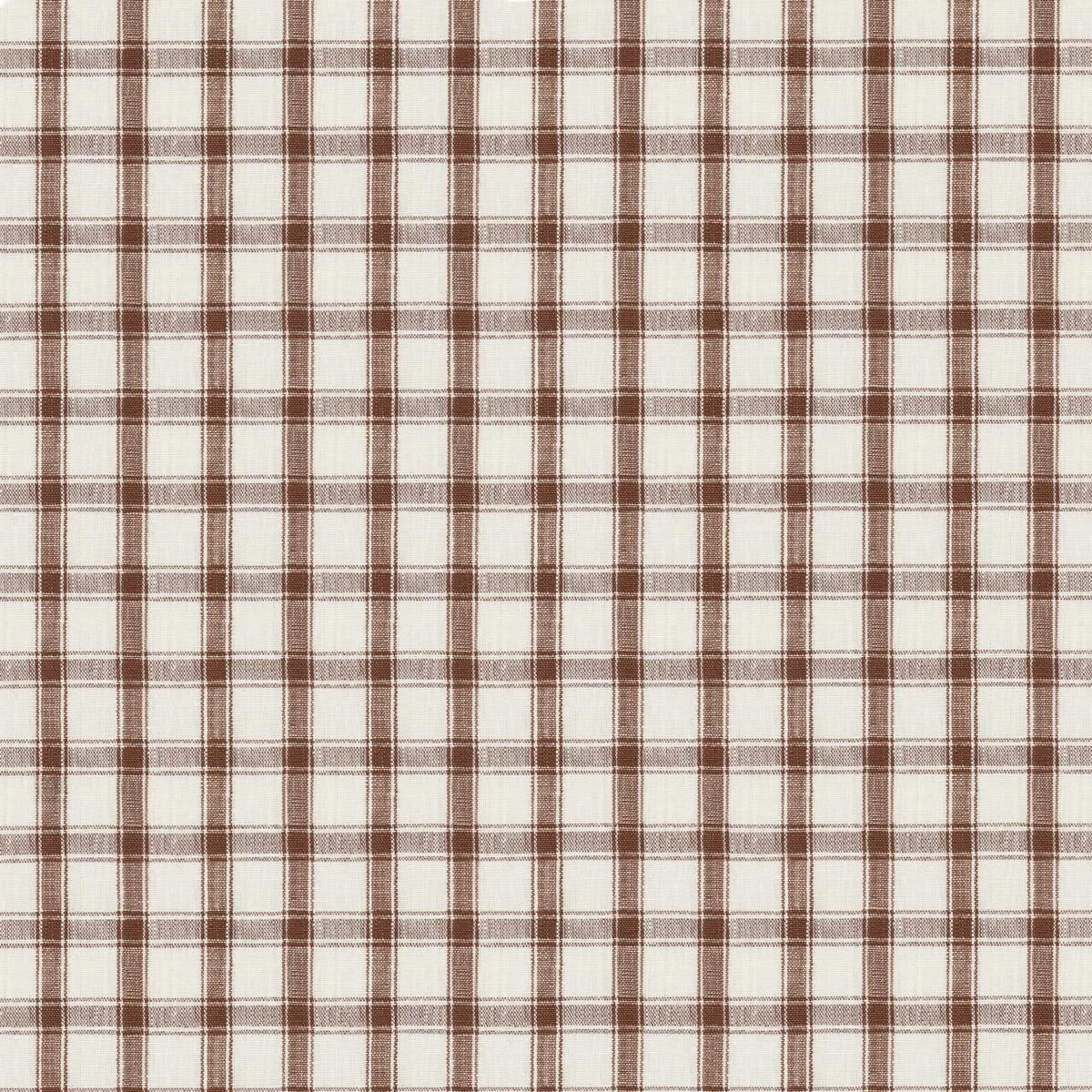 Schumacher 81455 Crawford Linen Check Brown fabric swatch