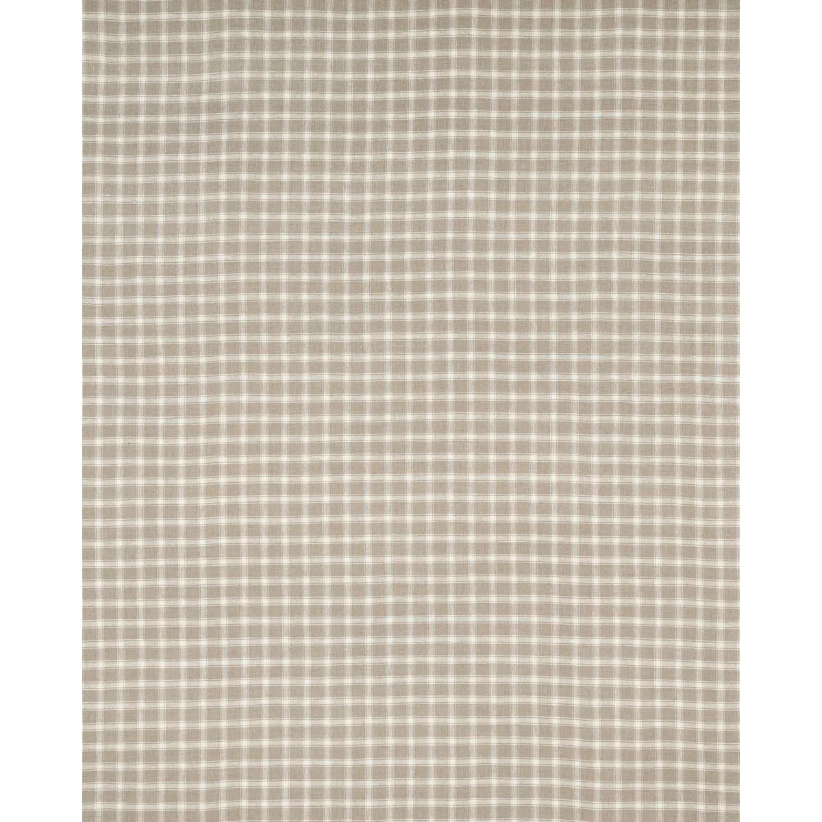 Schumacher 81453 Crawford Linen Check Flax fabric swatch
