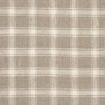 Schumacher 81453 Crawford Linen Check Flax fabric swatch
