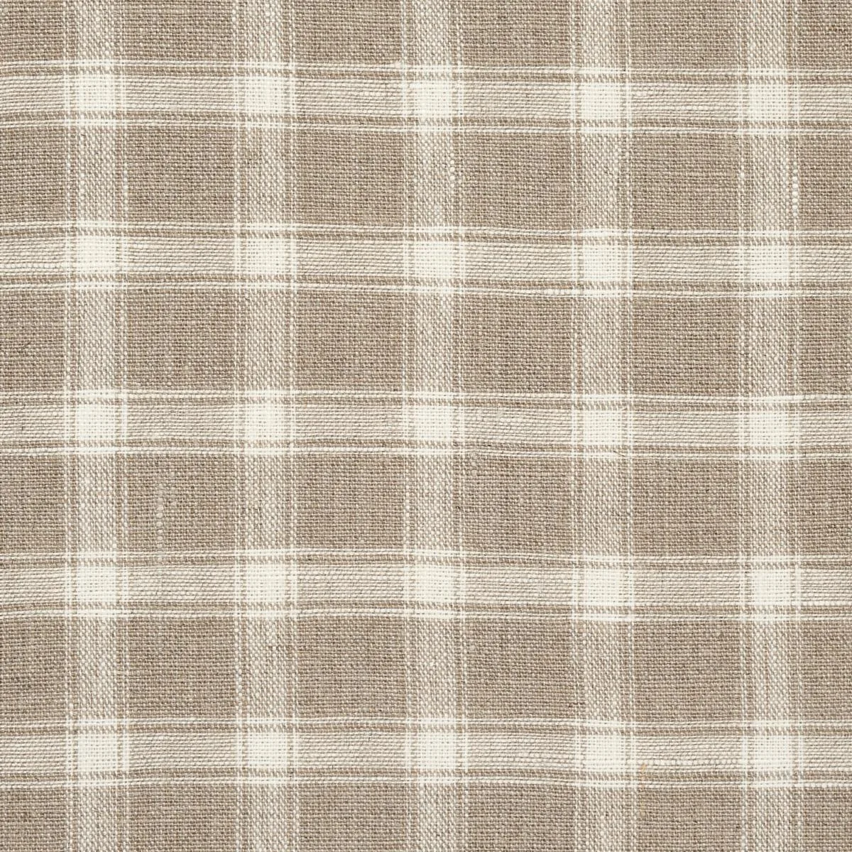 Schumacher 81453 Crawford Linen Check Flax fabric swatch