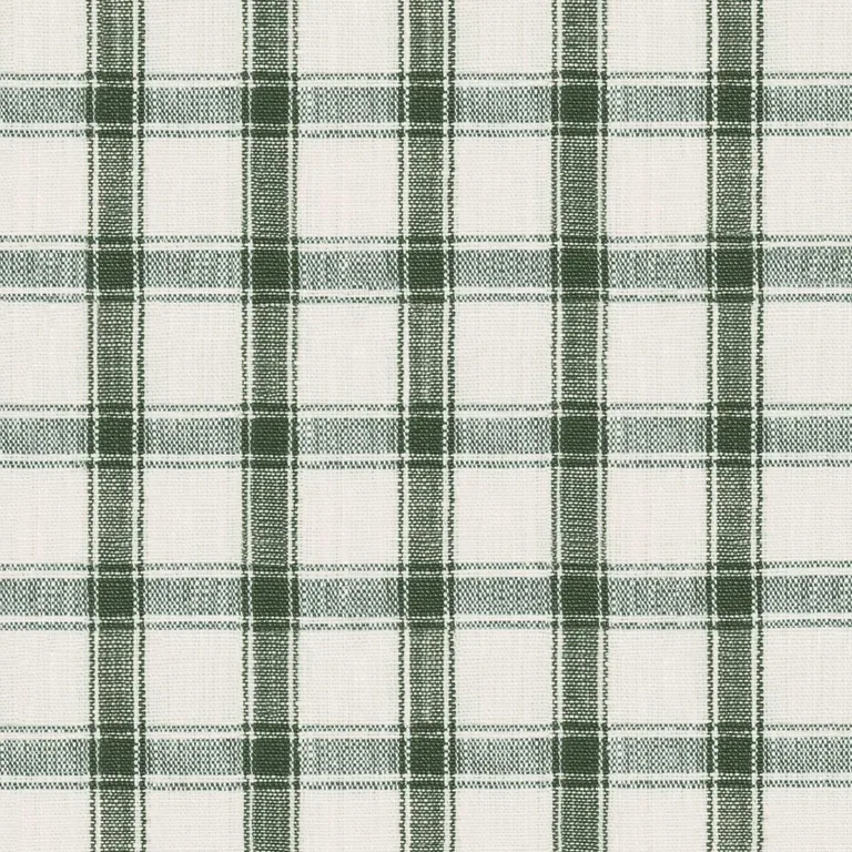 Schumacher 81456 Crawford Linen Check Forest fabric swatch