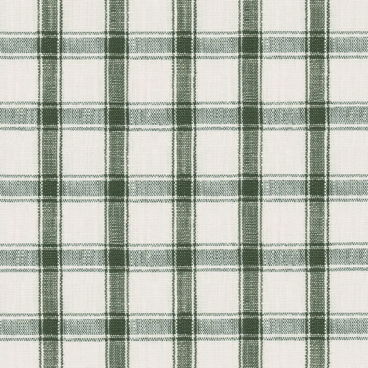 Schumacher 81456 Crawford Linen Check Forest fabric swatch