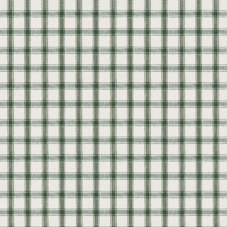 Schumacher 81456 Crawford Linen Check Forest fabric swatch