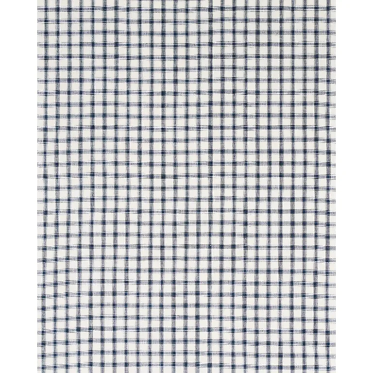 Schumacher 81451 Crawford Linen Check Indigo fabric swatch