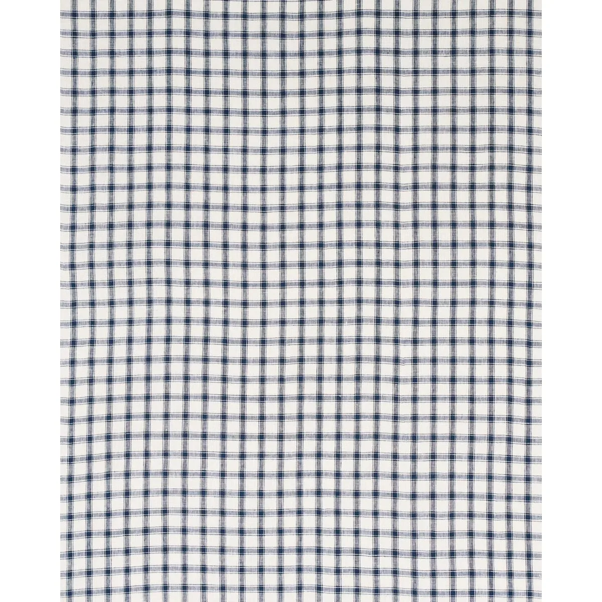 Schumacher 81451 Crawford Linen Check Indigo fabric swatch