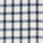 Schumacher 81451 Crawford Linen Check Indigo fabric swatch