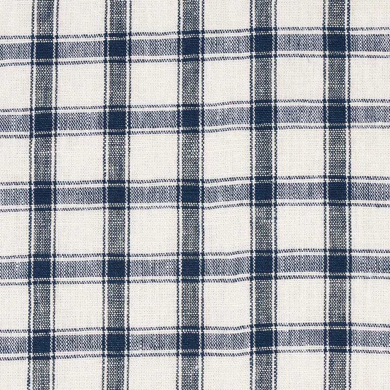 Schumacher 81451 Crawford Linen Check Indigo fabric swatch