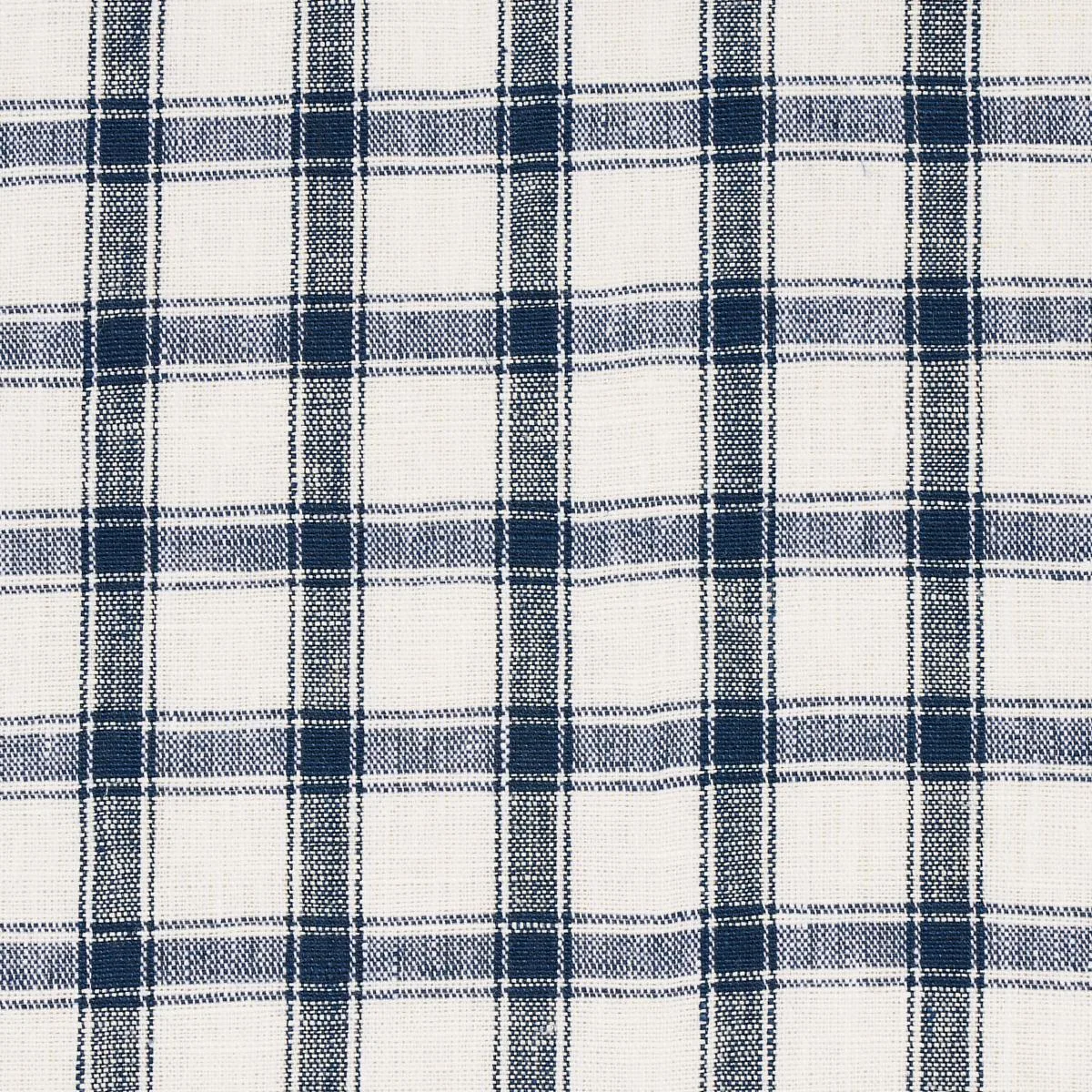 Schumacher 81451 Crawford Linen Check Indigo fabric swatch