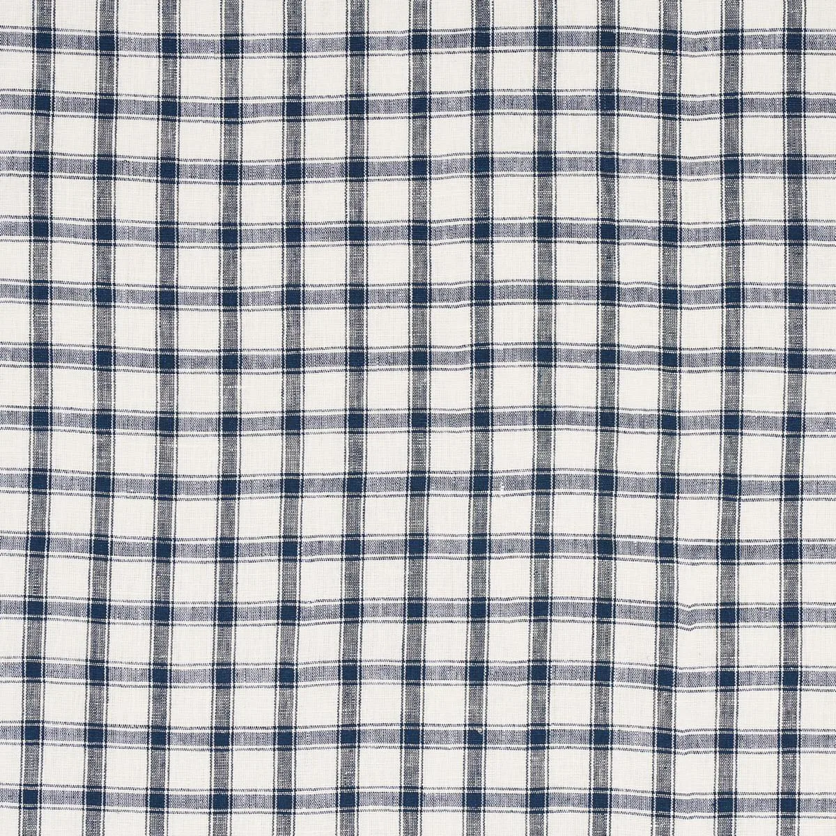 Schumacher 81451 Crawford Linen Check Indigo fabric swatch