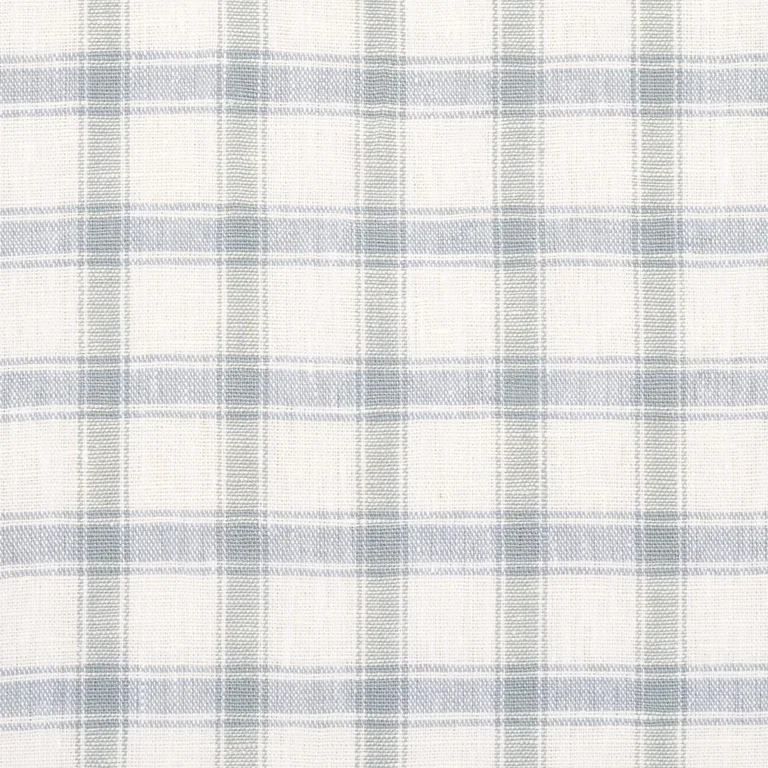 Schumacher 81450 Crawford Linen Check Jasper Blue fabric swatch