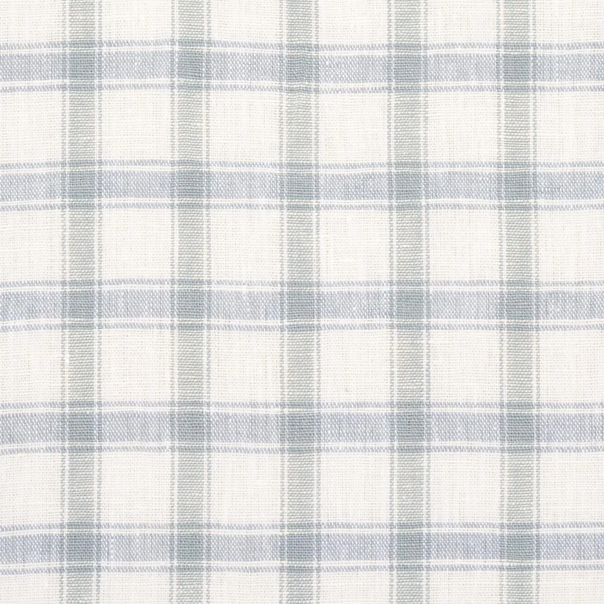 Schumacher 81450 Crawford Linen Check Jasper Blue fabric swatch