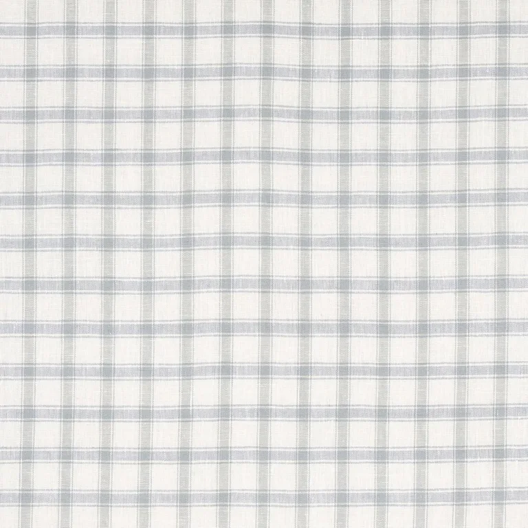 Schumacher 81450 Crawford Linen Check Jasper Blue fabric swatch