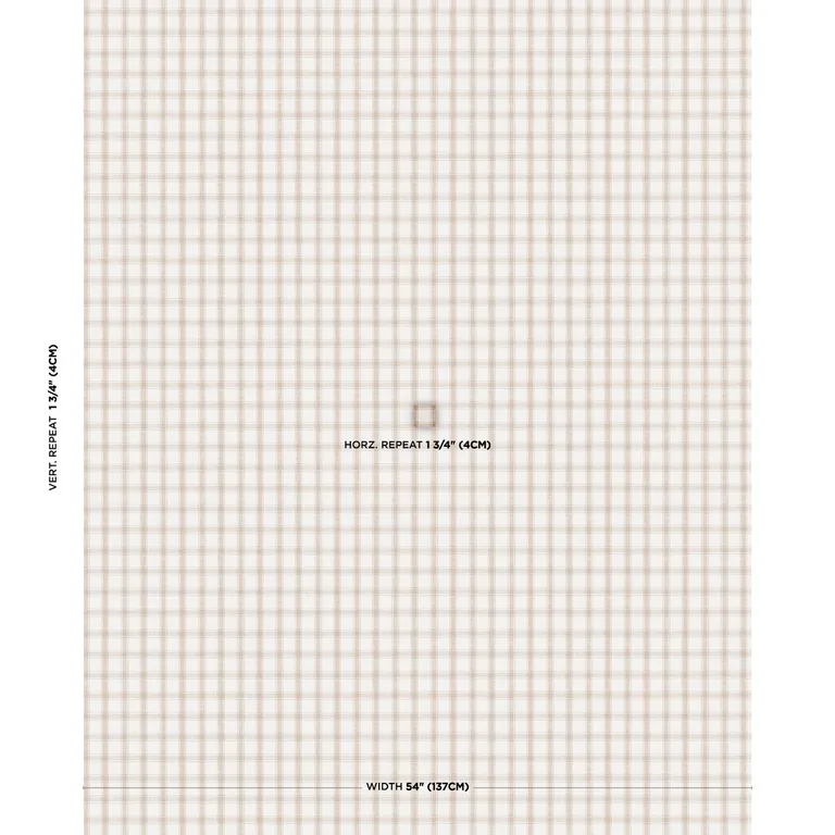 Schumacher 81454 Crawford Linen Check Neutral fabric swatch