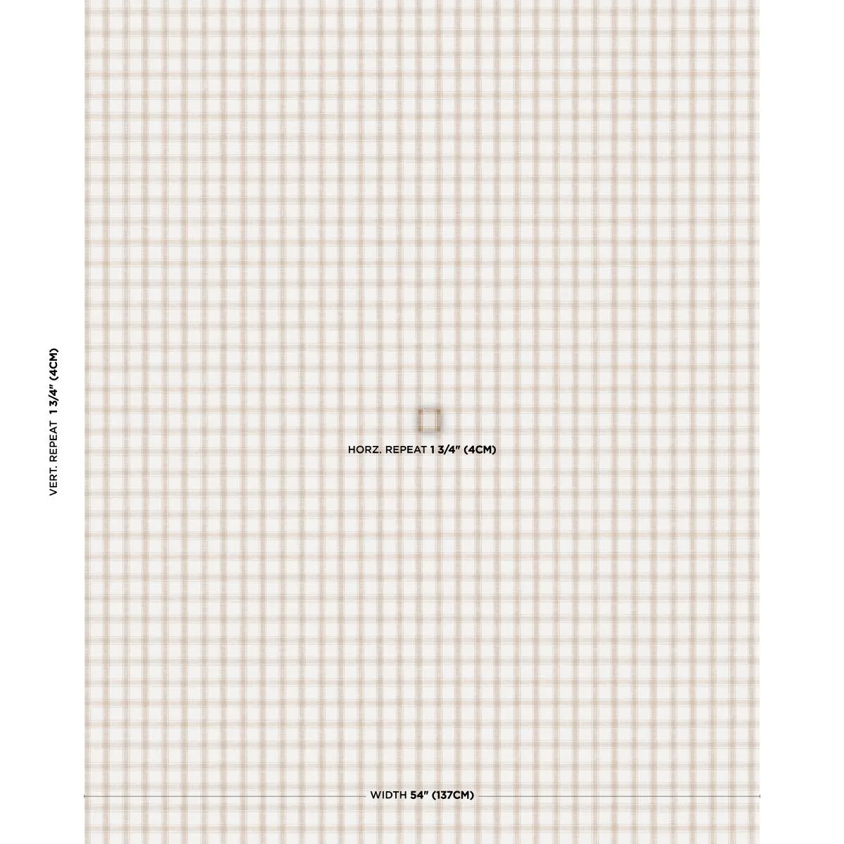 Schumacher 81454 Crawford Linen Check Neutral fabric swatch