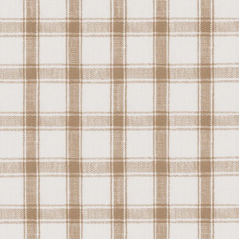 Schumacher 81454 Crawford Linen Check Neutral fabric swatch