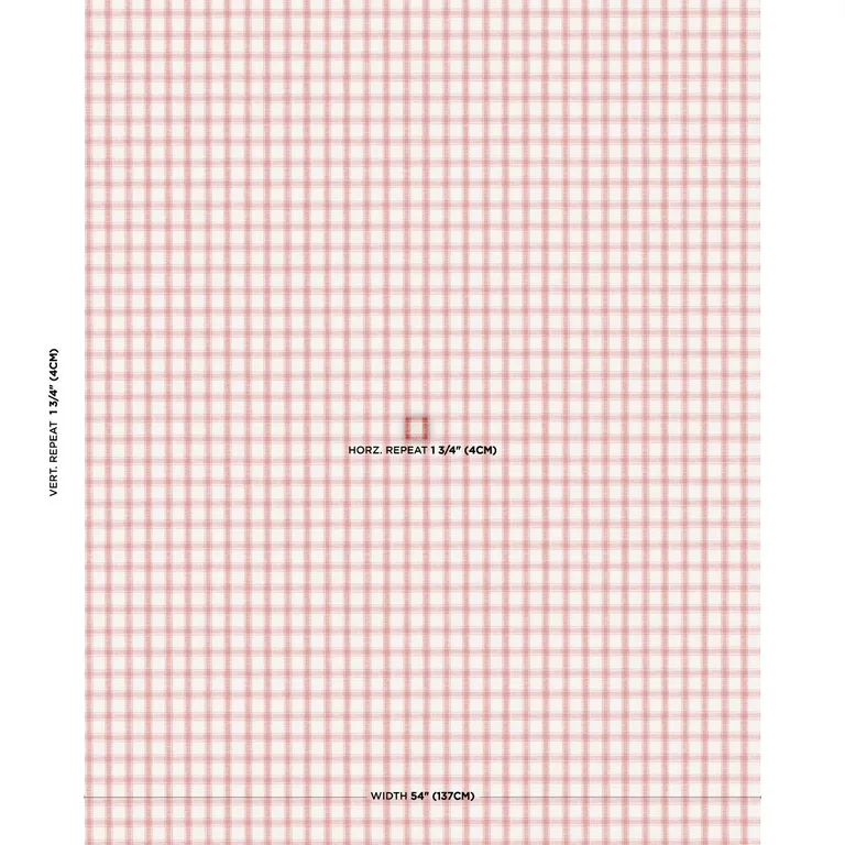 Schumacher 81457 Crawford Linen Check Red fabric swatch