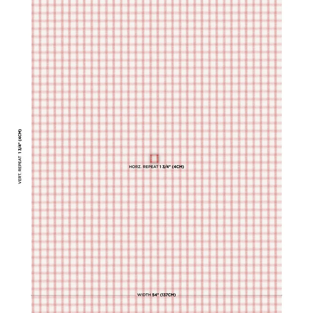 Schumacher 81457 Crawford Linen Check Red fabric swatch