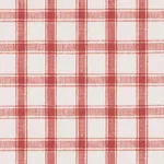 Schumacher 81457 Crawford Linen Check Red fabric swatch