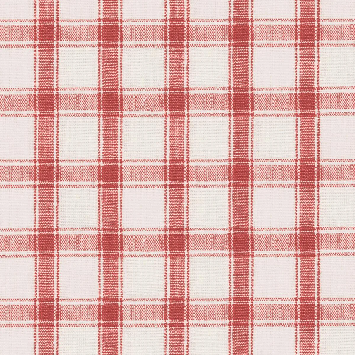 Schumacher 81457 Crawford Linen Check Red fabric swatch