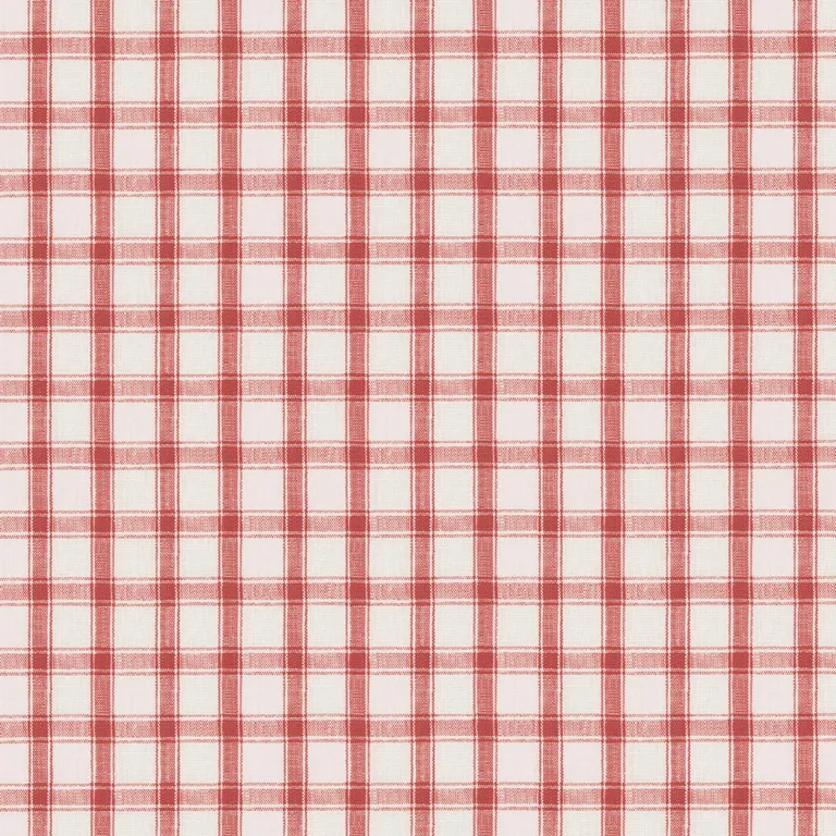 Schumacher 81457 Crawford Linen Check Red fabric swatch
