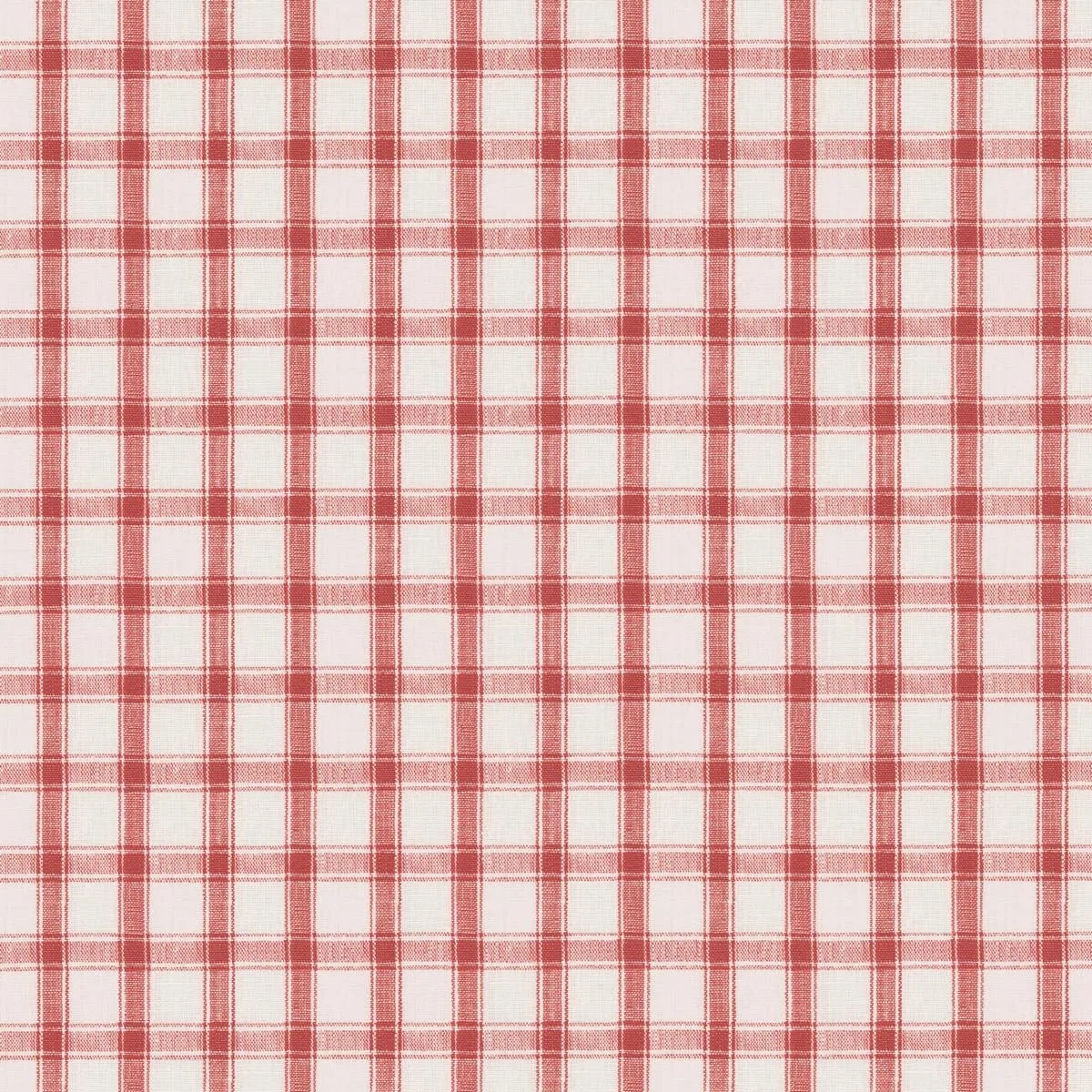 Schumacher 81457 Crawford Linen Check Red fabric swatch