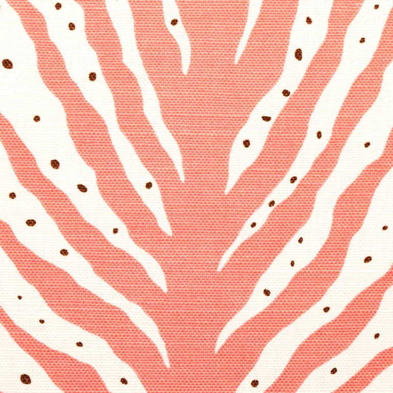 Schumacher 179482 Creeping Fern Print Coral fabric swatch