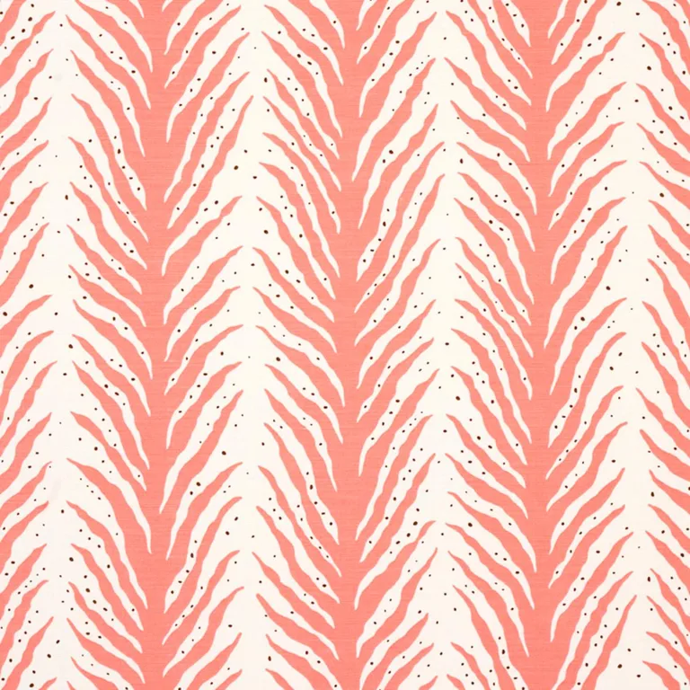 Schumacher 179482 Creeping Fern Print Coral fabric swatch