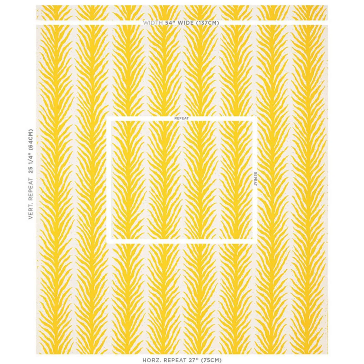 Schumacher 179481 Creeping Fern Print Lemonade fabric swatch