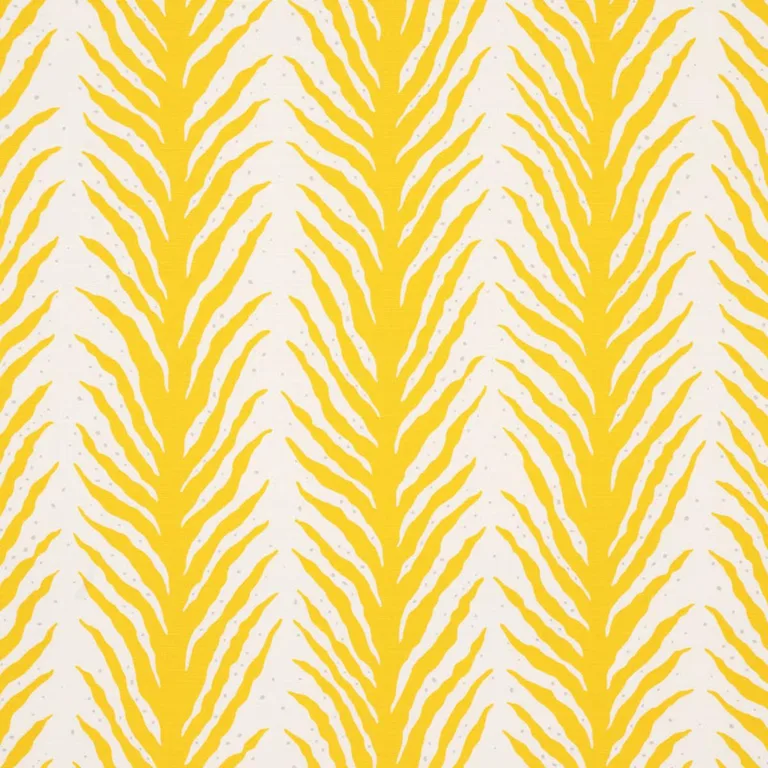 Schumacher 179481 Creeping Fern Print Lemonade fabric swatch