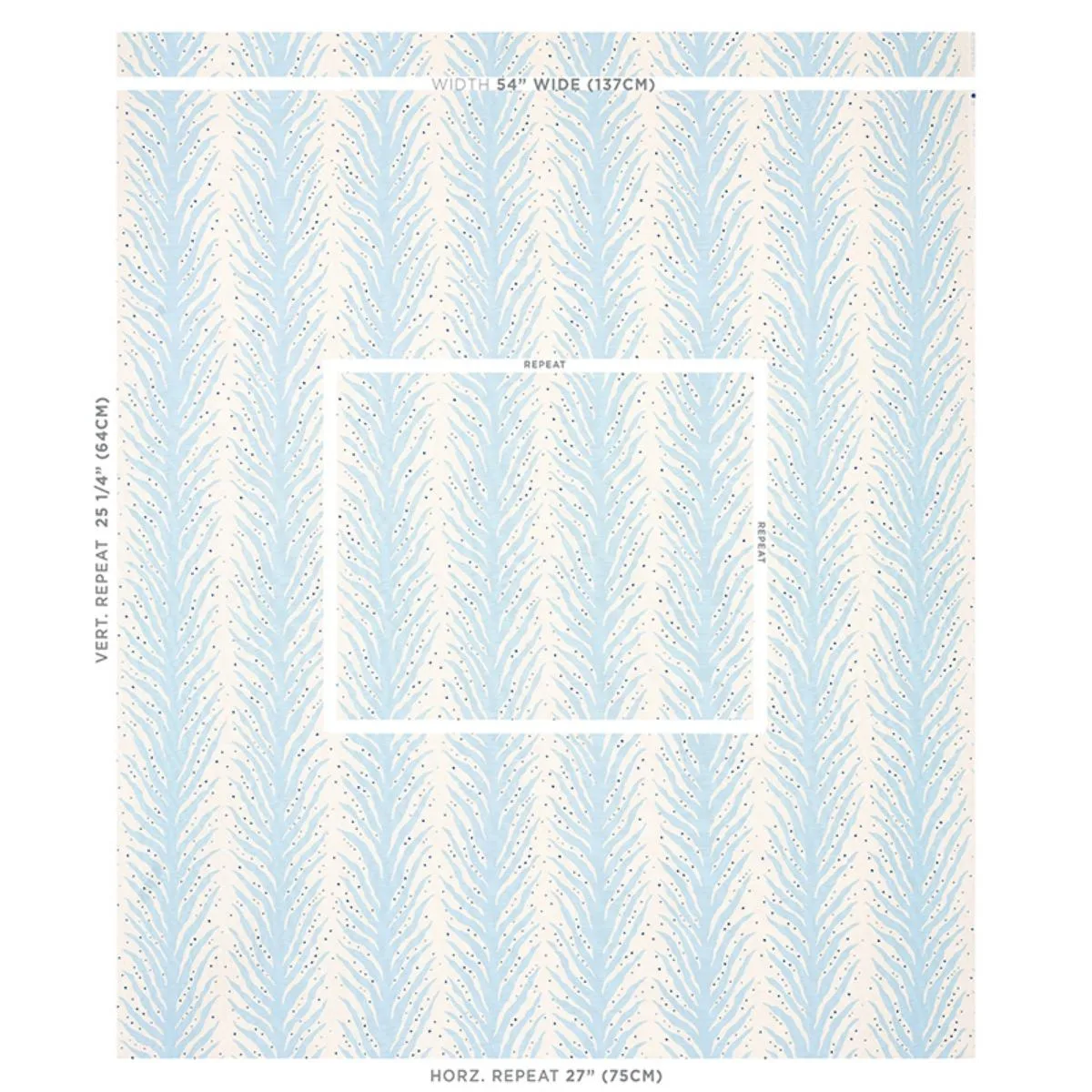 Schumacher 179480 Creeping Fern Print Slumber Blue fabric swatch