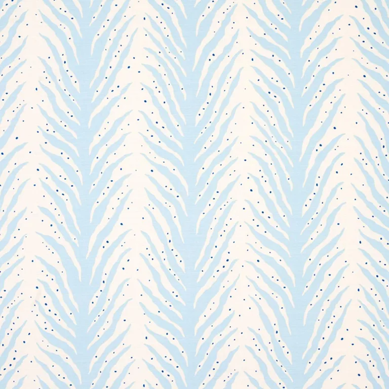 Schumacher 179480 Creeping Fern Print Slumber Blue fabric swatch