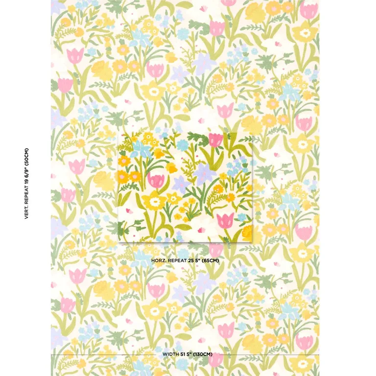 Schumacher 78291 Crewel Garden Multi fabric swatch