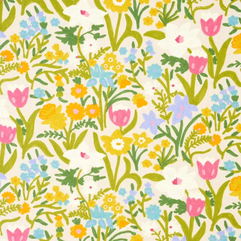 Schumacher 78291 Crewel Garden Multi fabric swatch