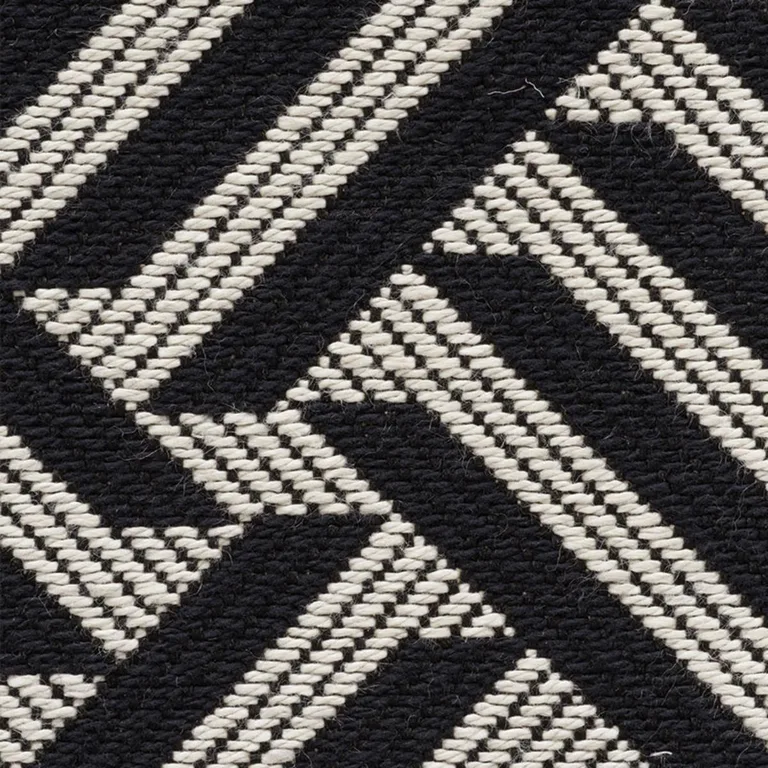 Schumacher 73451 Cross Hatch Black fabric swatch