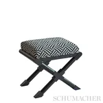Schumacher 73451 Cross Hatch Black fabric swatch