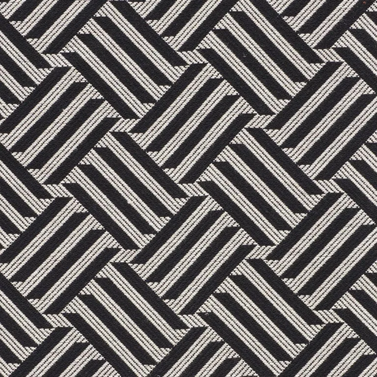 Schumacher 73451 Cross Hatch Black fabric swatch