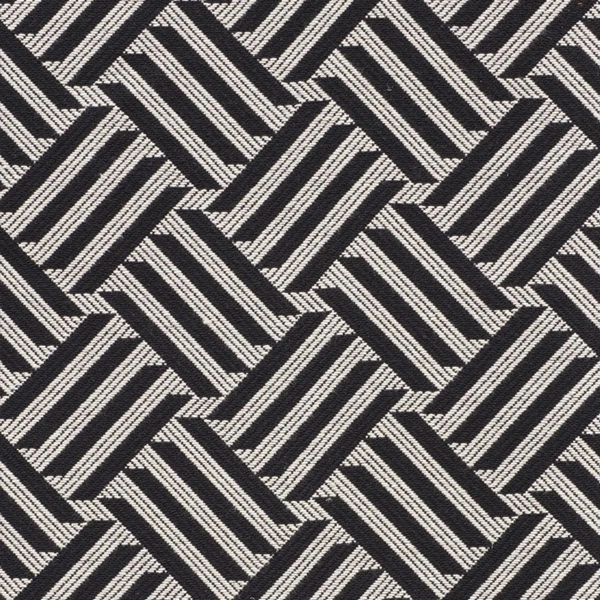 Schumacher 73451 Cross Hatch Black fabric swatch