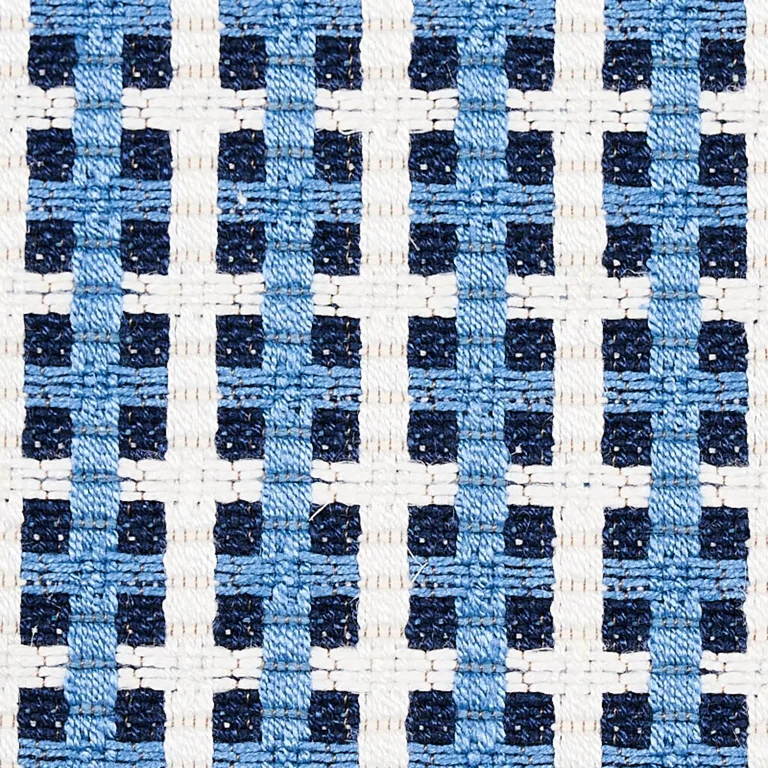 Schumacher 70394 Crosstown Tile Blue fabric swatch